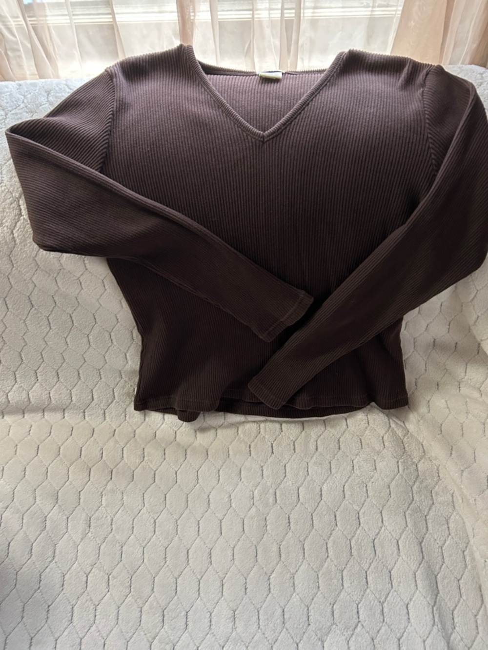 Old Navy Women's V-Neck Ribbed Sweater - Brown